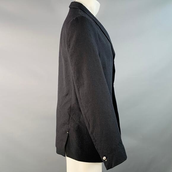 ARCHIVIO J.M.RIBOT Size M Black Wool Twill Single Breasted Buttoned Jacket - Picture 2 of 7